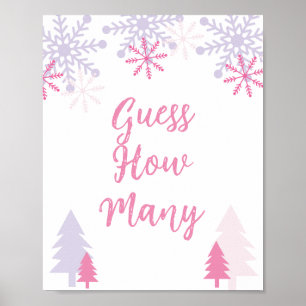 Affiche Devinez combien de signes Baby shower d'hiver