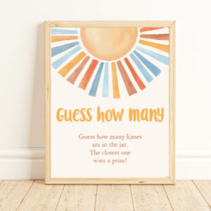 Affiche Devinez combien de soleil boho jeu de baby shower
