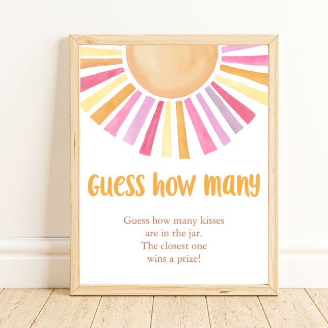 Affiche Devinez combien de soleil boho jeu de baby shower (Créateur téléchargé)