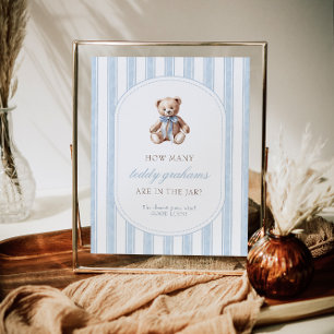 Affiche Devinez combien de Teddy Grahams Baby shower Jeu S