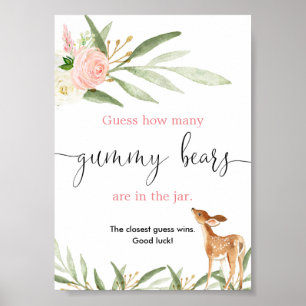 Affiche Devinez combien d'ours gummy jeu de cerf d'or rose