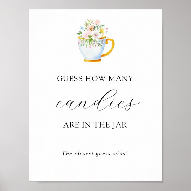 Affiche Devinez combien sont dans la Jar Shower Game Poste (Devant)