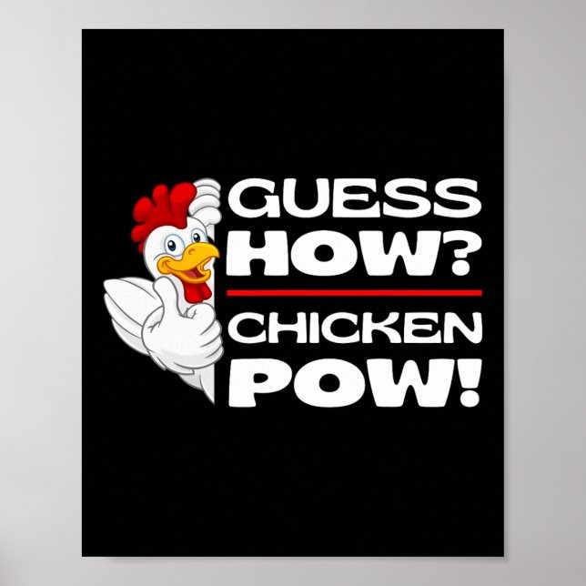 Affiche Devinez comment le poulet Pow drôles de blagues de (Devant)