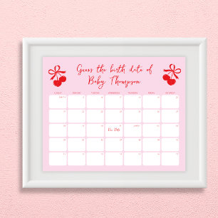 Affiche Devinez la date de naissance Calendrier du Baby sh