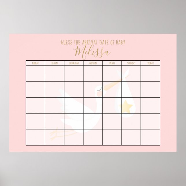 Affiche Devinez la Date Prévue Livraison Spéciale Rose Cig (Devant)