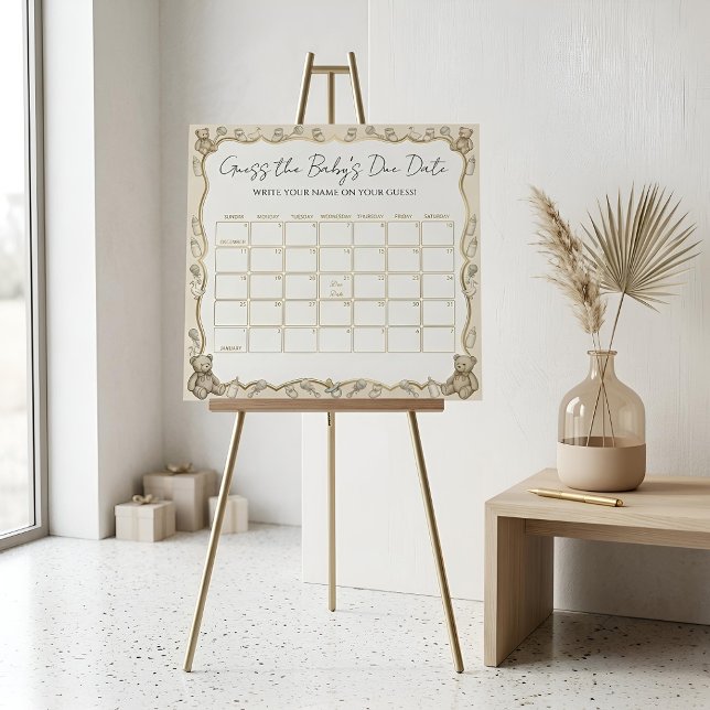 Affiche Devinez la date prévue pour le bébé (Créateur téléchargé)