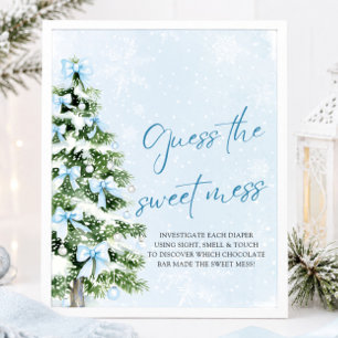 Affiche Devinez le Gâchis Sucré Baby Shower Noël avec des