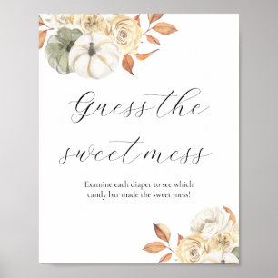 Affiche Devinez le panneau du Baby shower du mess doux