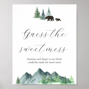 Affiche Devinez le panneau du Baby shower du mess doux