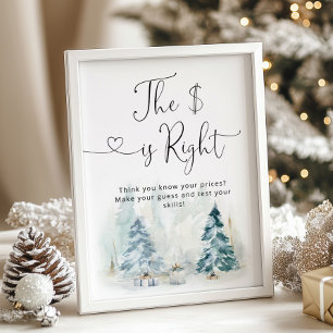 Affiche Devinez le prix Baby shower Hiver