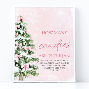Affiche Devinez Noël Combien de bonbons Baby shower