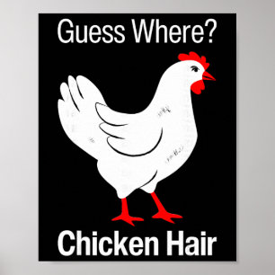 Affiche Devinez où cheveux de poulet Drôles de poules Humo