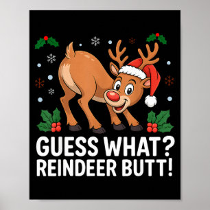 Affiche Devinez Quel Renne Fesses Drôle Noël Hommes Renne