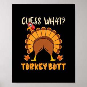 Affiche Devinez quoi cul de dinde drôle de blague de Thank
