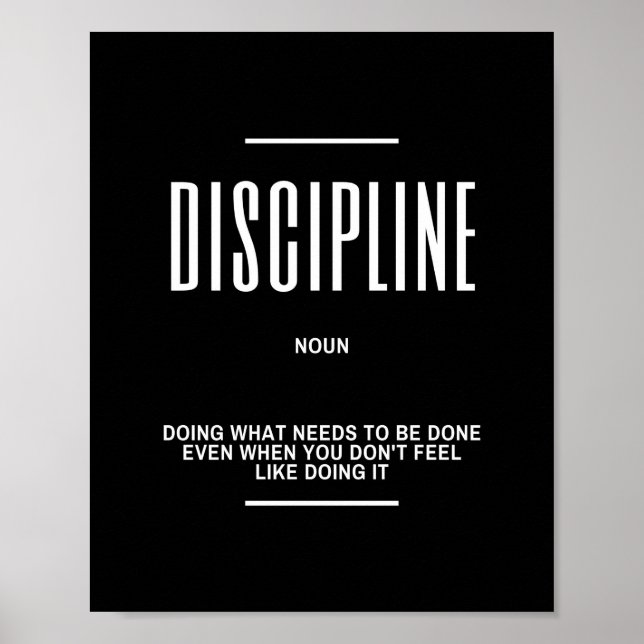 Affiche Devis de définition DISCIPLINE - Citations inspira (Devant)