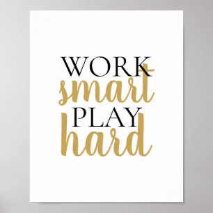 Affiche Devis de motivation matérielle Work Smart Play