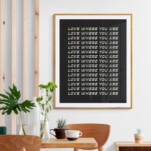 Affiche Devis inspirant Typographie noir blanc rétro