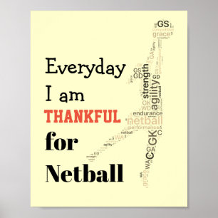 Affiche Devis Netball Motivationnel Word Player