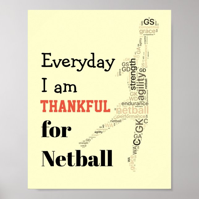 Affiche Devis Netball Motivationnel Word Player (Devant)