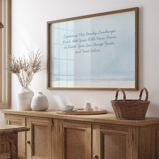 Affiche Devis Personnalisé Ajouter Votre Bible Verse Beach (Créateur téléchargé)