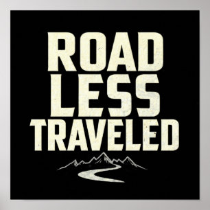 Affiche Devise d'explorateur : Route Moins Parcourue