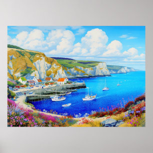 Affiche "Devon Harbour Dreamscape" - Un paysage marin angl