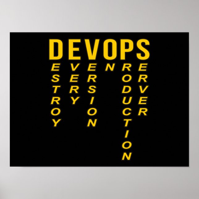 Affiche Devops Definition Technical Computer IT Programmer (Devant)