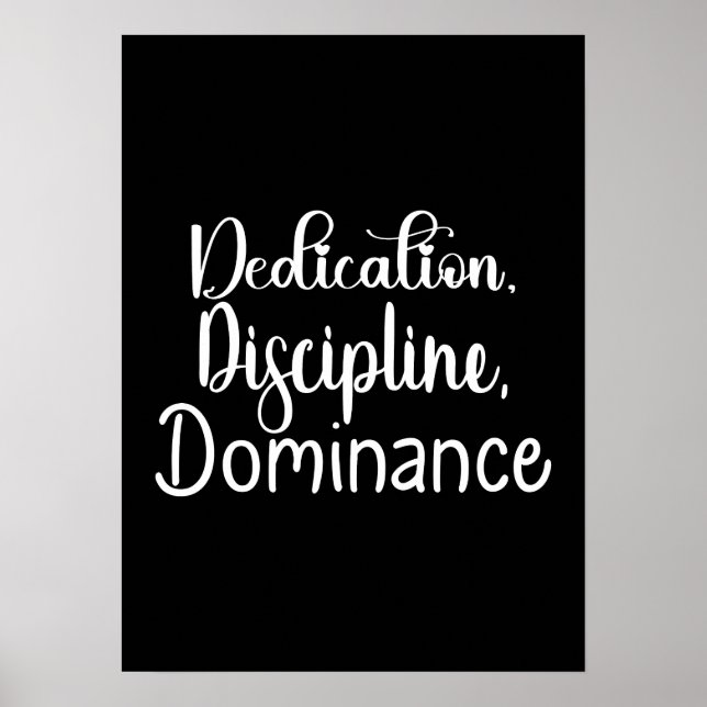 Affiche Dévouement, Discipline - Hustle, Gymnase, Succès (Devant)
