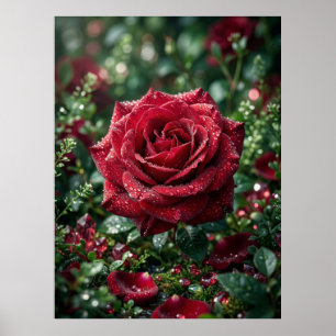Affiche Dew Rose Luxe Macro Bloom
