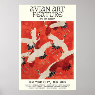 Affiche d'exposition d'art de grue Élégant mur avi