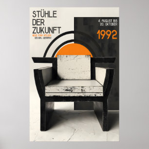 Affiche d'exposition de chaise Bauhaus allemande m