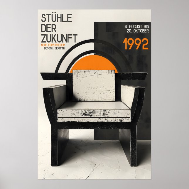Affiche d'exposition de chaise Bauhaus allemande m (Devant)