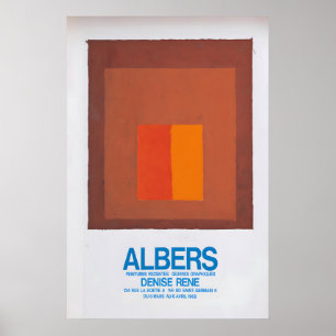Affiche d'exposition de Joseph Albers 1968 Art abs