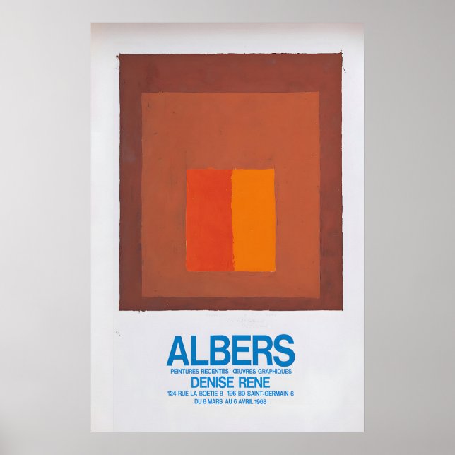 Affiche d'exposition de Joseph Albers 1968 Art abs (Devant)