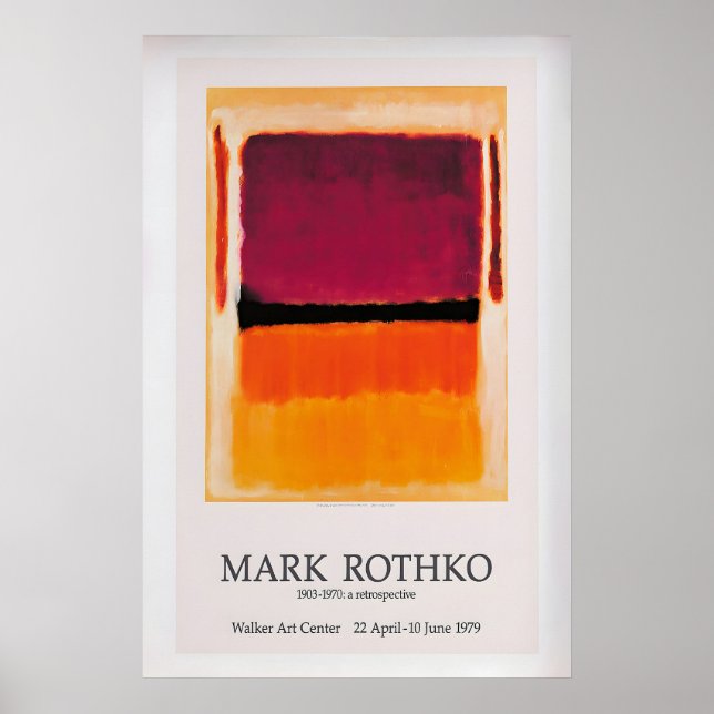 Affiche d'exposition Mark Rothko 1979 Vintage (Devant)