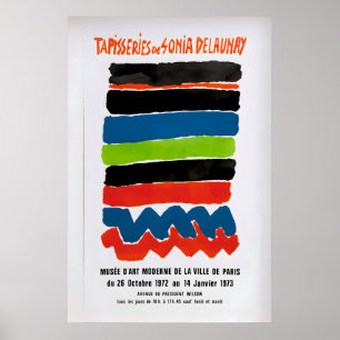 Affiche d'exposition Sonia Delaunay 1973 Art vinta