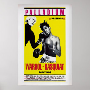 Affiche d'exposition Warhol Basquiat Art vintage