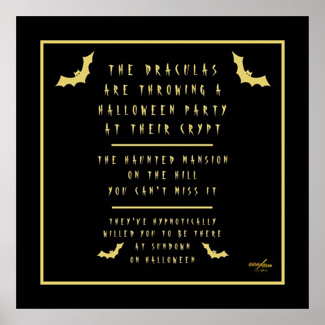 Affiche d'Halloween conçue par la poète Adiela Ako (Devant)