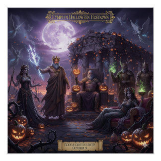 Affiche d'Halloween sur la mythologie grecque et r