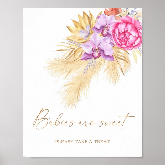 Affiche d'herbe de pampa à l'aquarelle - les bébés (Devant)