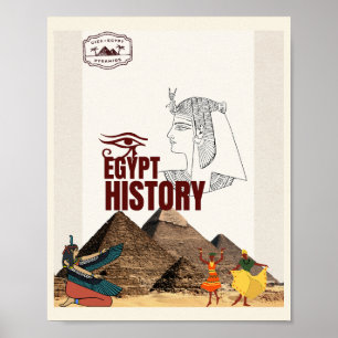 Affiche d'histoire de l'Égypte ancienne Art mura