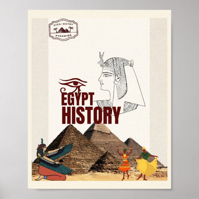 Affiche d'histoire de l'Égypte ancienne | Art mura (Devant)