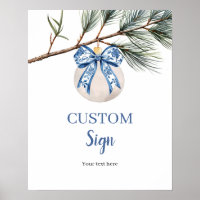Affiche d'hiver Chinoiserie Bow Custom Sign