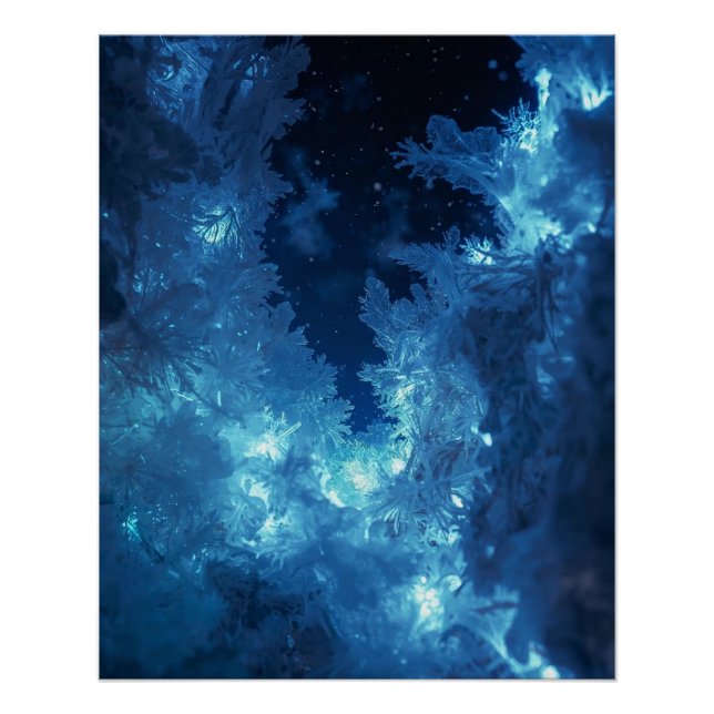 Affiche d'hiver Lumineo blanc et bleu (Devant)