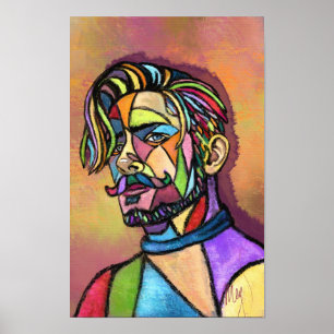 Affiche d'homme d'art peint