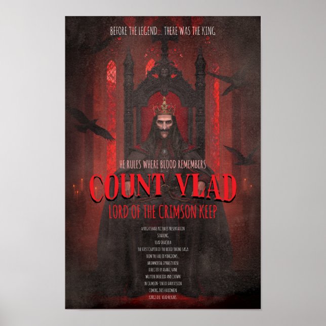 Affiche d'horreur du comte gothique Dracula Vlad (Devant)