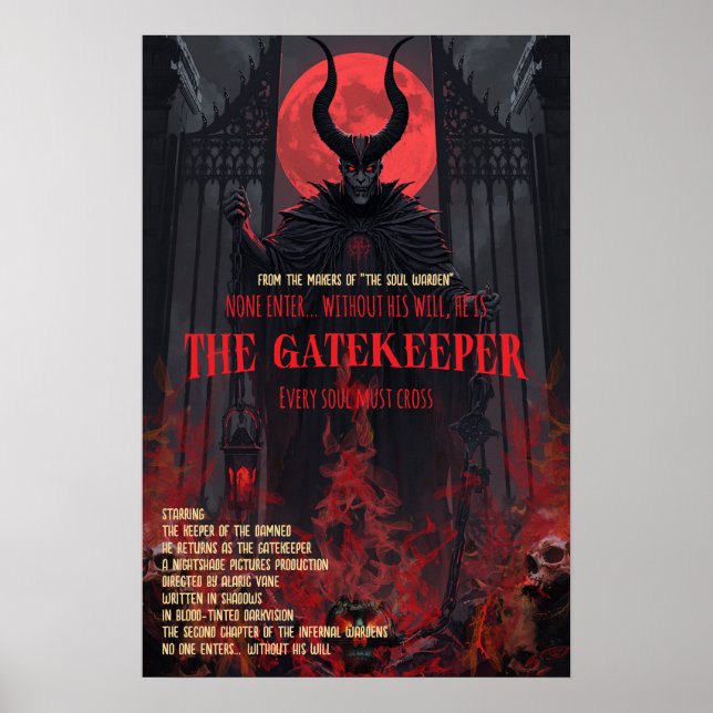 Affiche d'horreur gothique Le gardien de la porte  (Devant)