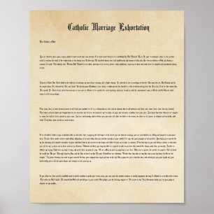 Affiche d'hortation du mariage catholique traditio