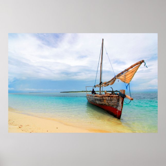 Affiche Dhow traditionnel, Zanzibar, Tanzanie (Devant)