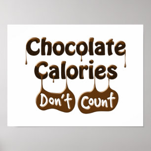 Affiche d'humour diététique sur les calories du ch
